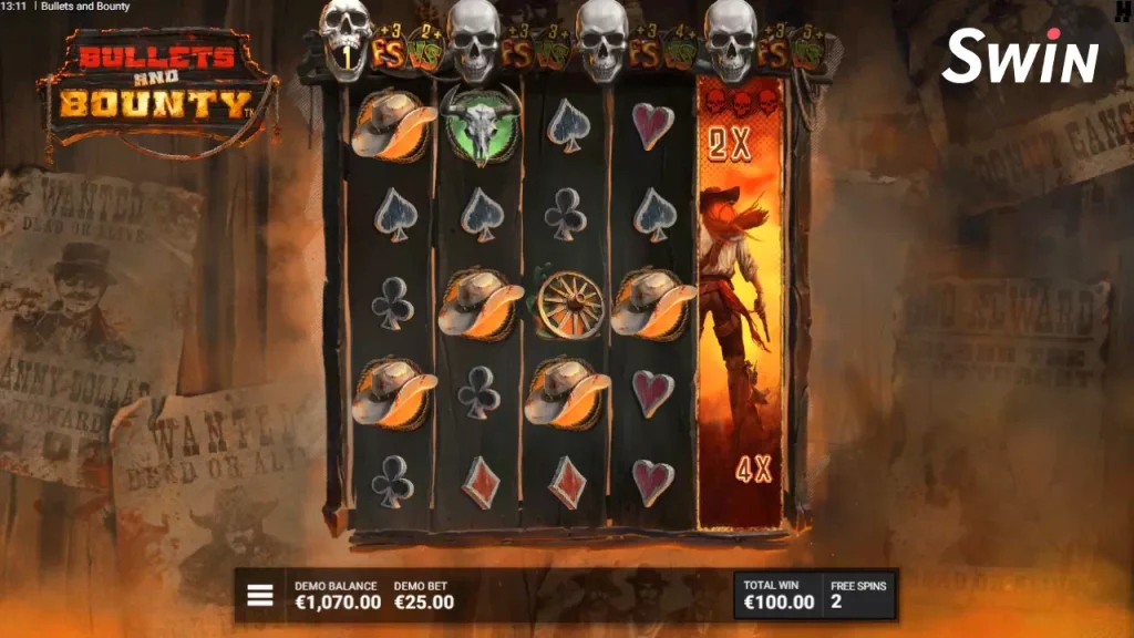 เกมสล็อต Bullets and Bounty Hacksaw Gaming